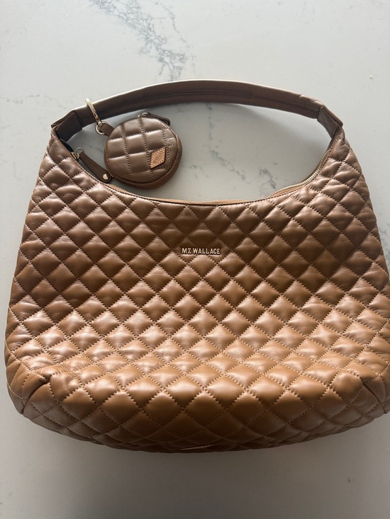 MZ Wallace Handbags - MZ Wallace Leather Quilted Hobo Bag in Caramel Brown